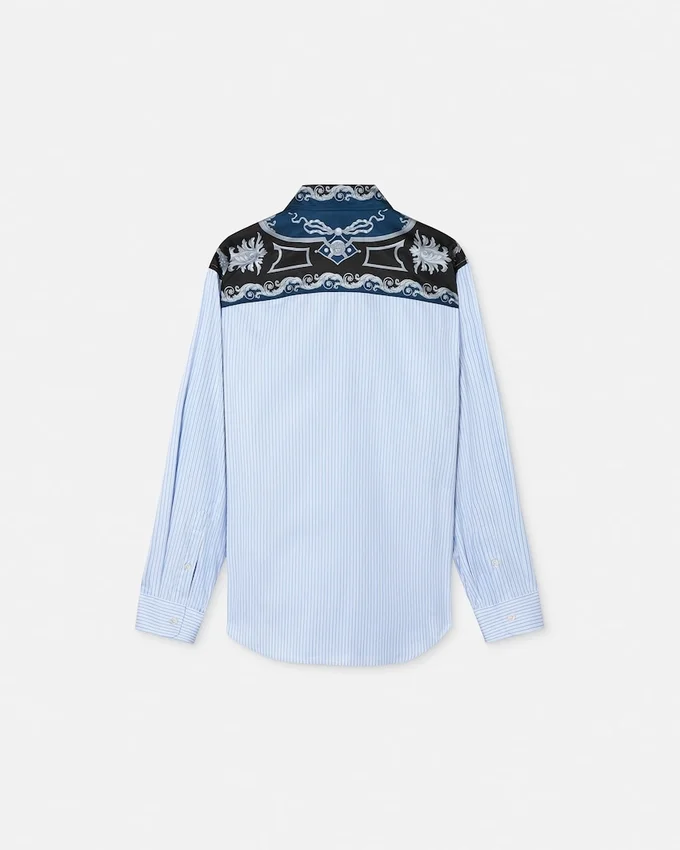 Printed Striped Cotton-Poplin Shirt Printed Striped Cotton-Poplin Shirt