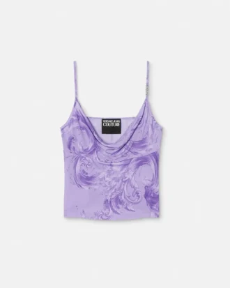 Printed Viscose Draped Top