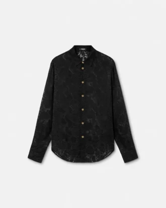 Python-Devoré Silk-Blend Evening Shirt Python-Devoré Silk-Blend Evening Shirt