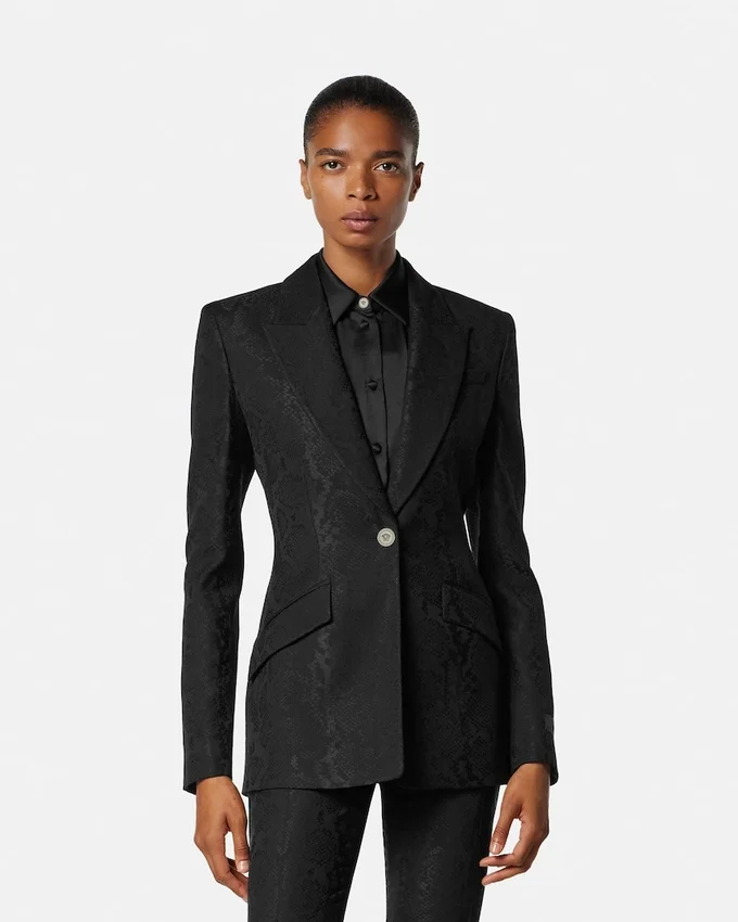 Python-Jacquard Wool-Blend Blazer Python-Jacquard Wool-Blend Blazer