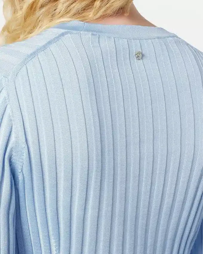 Ribbed Knit Viscose-Blend Crewneck Top Ribbed Knit Viscose-Blend Crewneck Top