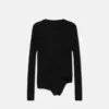 Safety Pin Asymmetric Ribbed Knit Sweater Safety Pin Asymmetric Ribbed Knit Sweater
