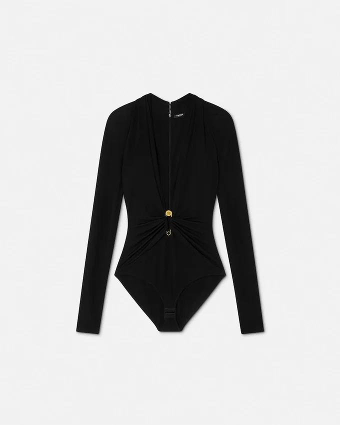 Safety Pin Draped Fitted Bodysuit Safety Pin Draped Fitted Bodysuit