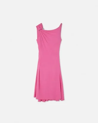 Safety Pin Draped Flared Mini Dress