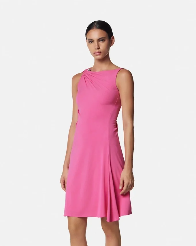 Safety Pin Draped Flared Mini Dress Safety Pin Draped Flared Mini Dress