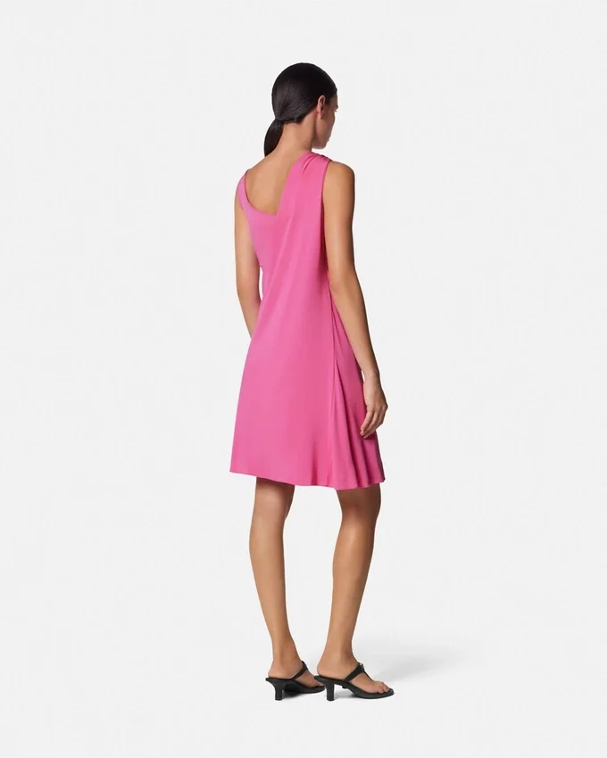 Safety Pin Draped Flared Mini Dress Safety Pin Draped Flared Mini Dress