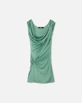 Safety Pin Draped Mini Dress