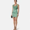 Safety Pin Draped Mini Dress Safety Pin Draped Mini Dress