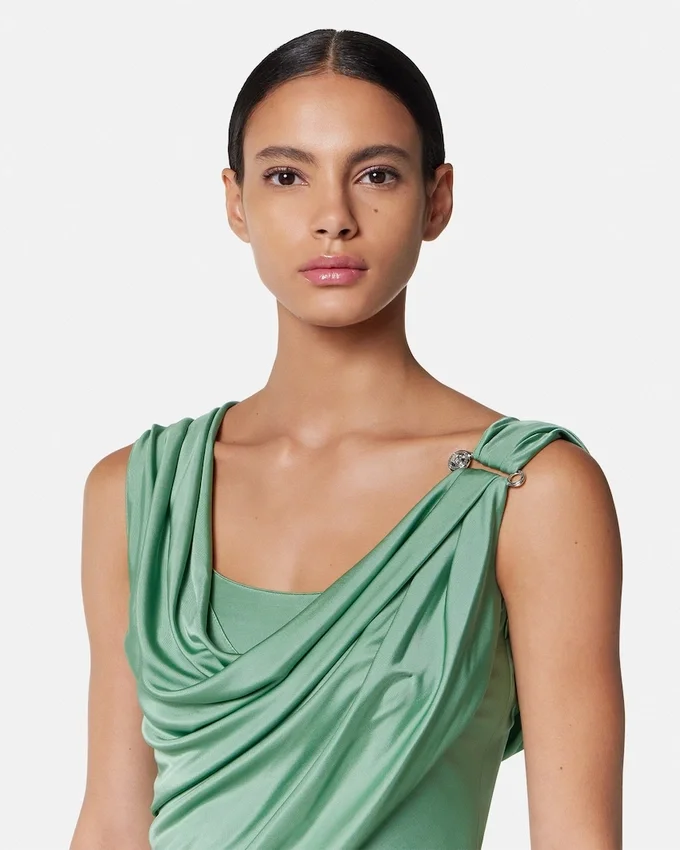 Safety Pin Draped Mini Dress Safety Pin Draped Mini Dress