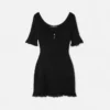 Safety Pin Knit Flared Mini Dress