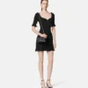Safety Pin Knit Flared Mini Dress