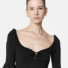Safety Pin Knit Flared Mini Dress