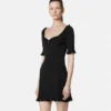 Safety Pin Knit Flared Mini Dress