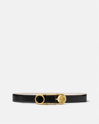 Safety Pin Leather Belt 3 cm