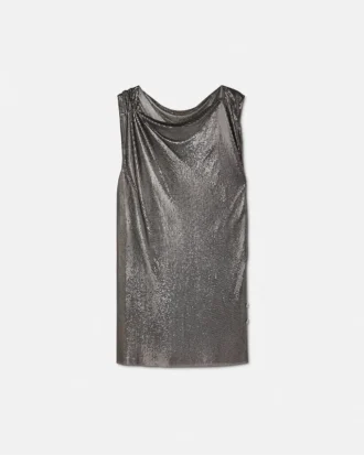 Safety Pin Metal Mesh Mini Dress