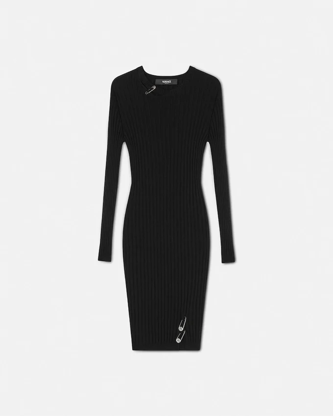 Safety Pin Ribbed-Knit Mini Dress Safety Pin Ribbed-Knit Mini Dress