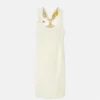 Safety Pin Twisted Shift Midi Dress