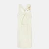 Safety Pin Twisted Shift Midi Dress