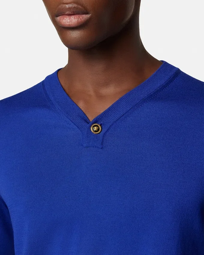 Silk-Cotton Knit V-Neck Sweater Silk-Cotton Knit V-Neck Sweater