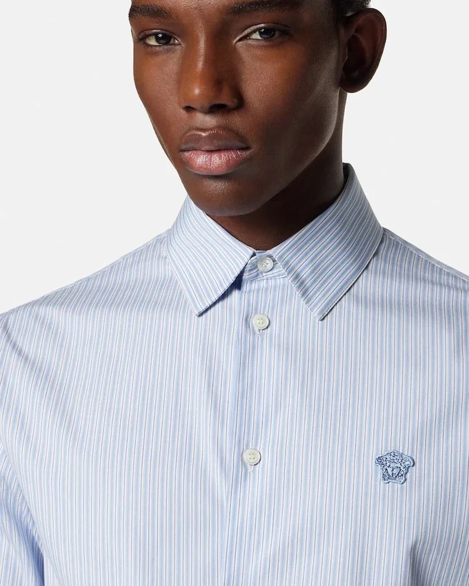 Striped Cotton-Poplin Slim Shirt Striped Cotton-Poplin Slim Shirt