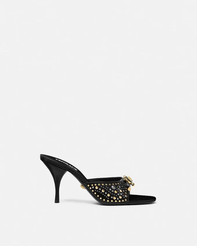 Studded Opera Bow Mules 85 mm Studded Opera Bow Mules 85 mm