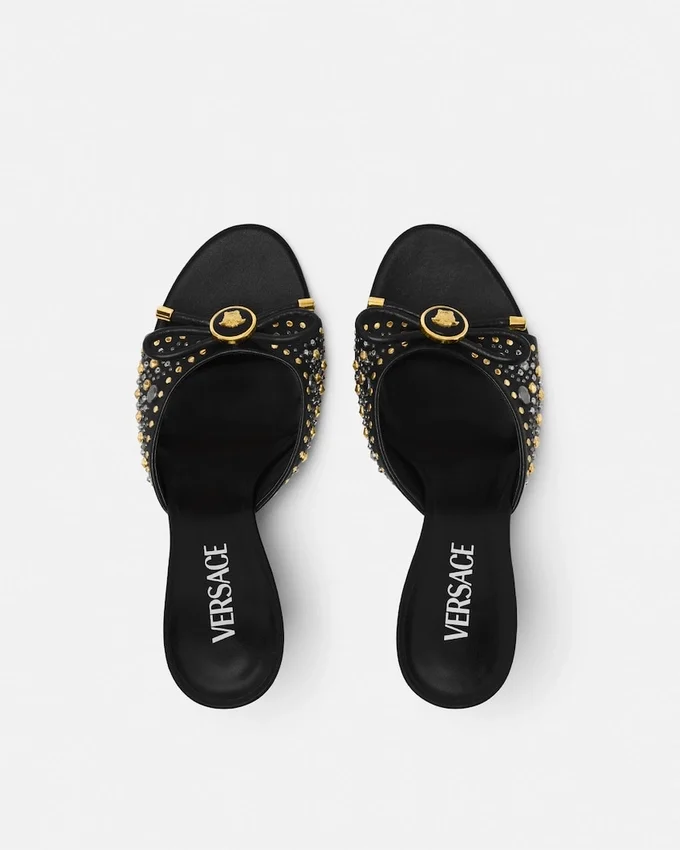 Studded Opera Bow Mules 85 mm Studded Opera Bow Mules 85 mm