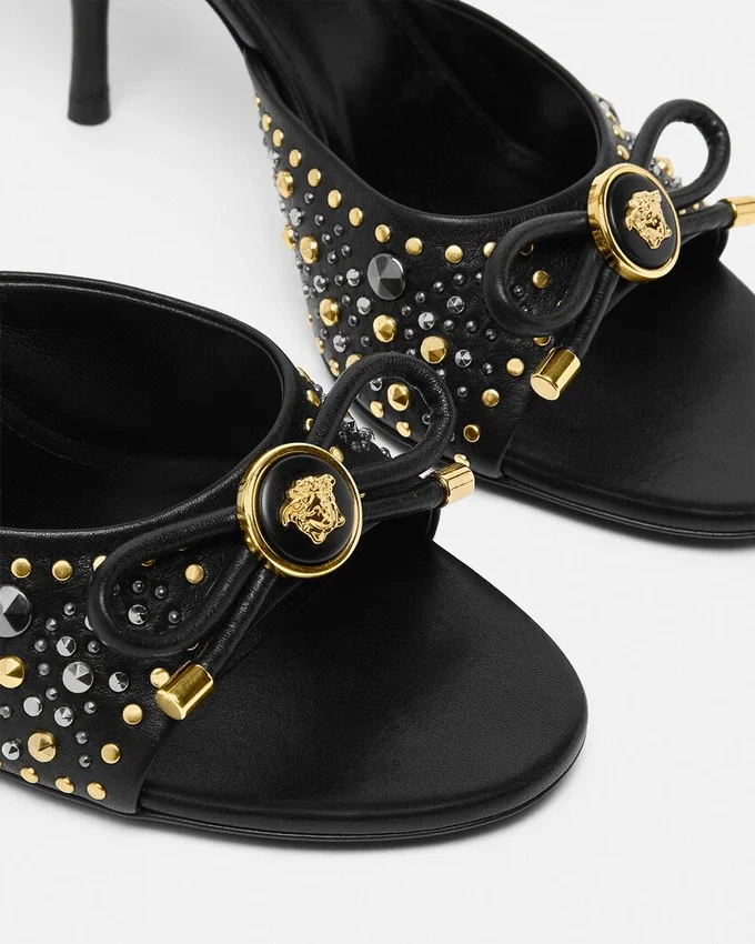 Studded Opera Bow Mules 85 mm Studded Opera Bow Mules 85 mm