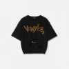 Studded Safety Pin Crop T-Shirt Studded Safety Pin Crop T-Shirt