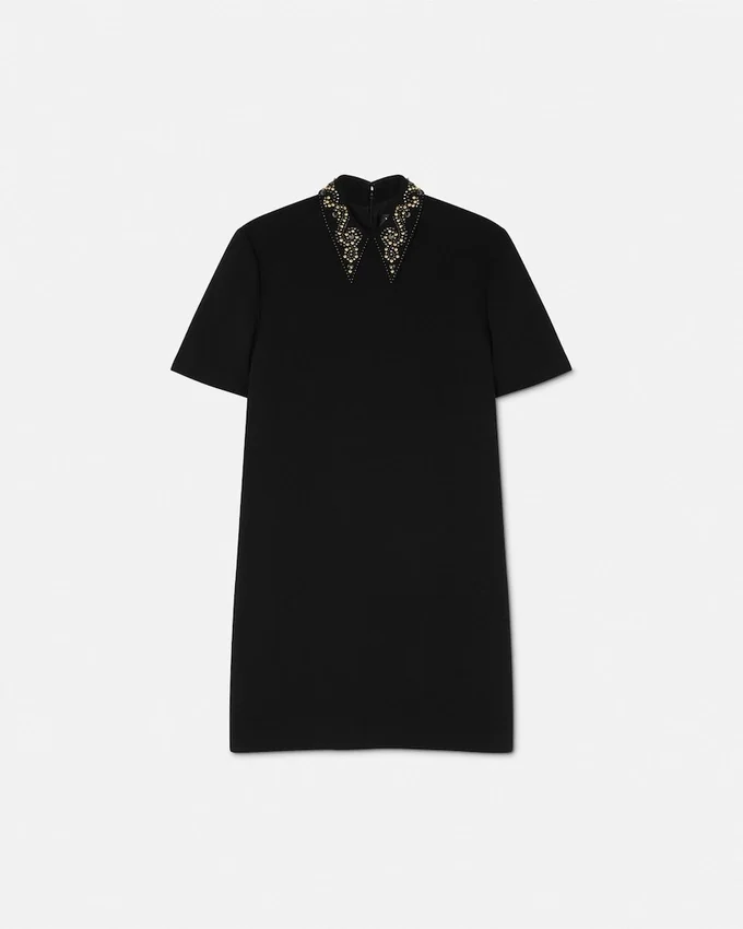 Studded Wool Crépe A-Line Mini Dress Studded Wool Crépe A-Line Mini Dress