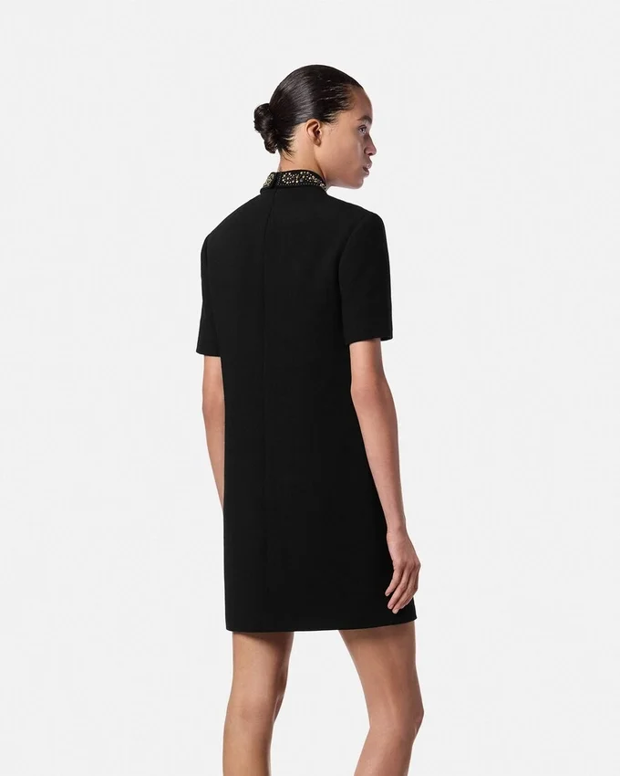 Studded Wool Crépe A-Line Mini Dress Studded Wool Crépe A-Line Mini Dress