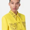 Studded Wool Fitted Single-Breasted Blazer