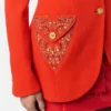Studded Wool Fitted Single-Breasted Blazer Studded Wool Fitted Single-Breasted Blazer