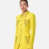 Studded Wool Fitted Single-Breasted Blazer