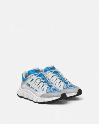 Trigreca Jacquard Leather Sneakers