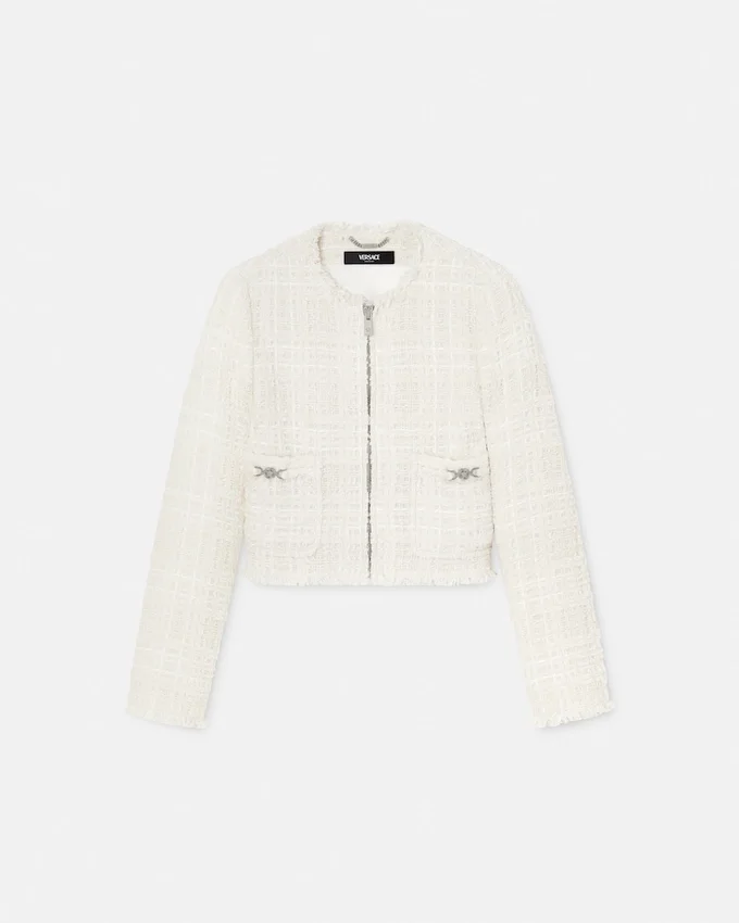 Tweed Cotton Zipped Jacket Tweed Cotton Zipped Jacket