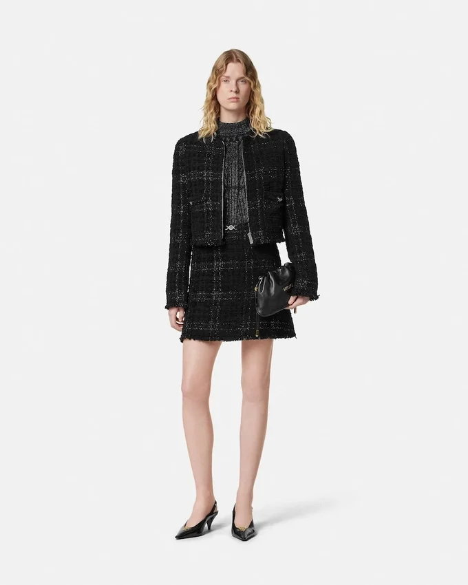 Tweed Cotton Zipped Jacket Tweed Cotton Zipped Jacket