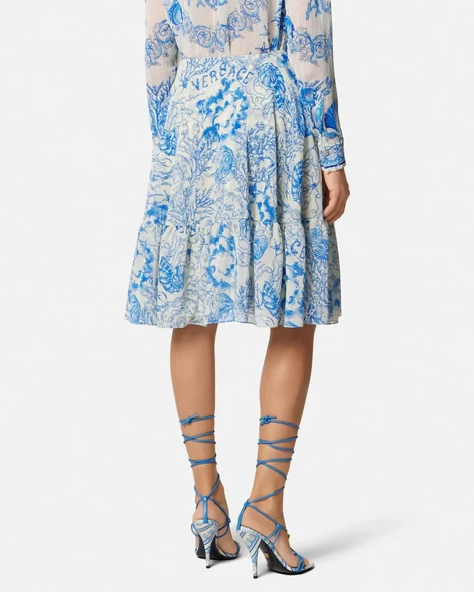 Underwater Barocco Crépe Flowy Midi Skirt Underwater Barocco Crépe Flowy Midi Skirt