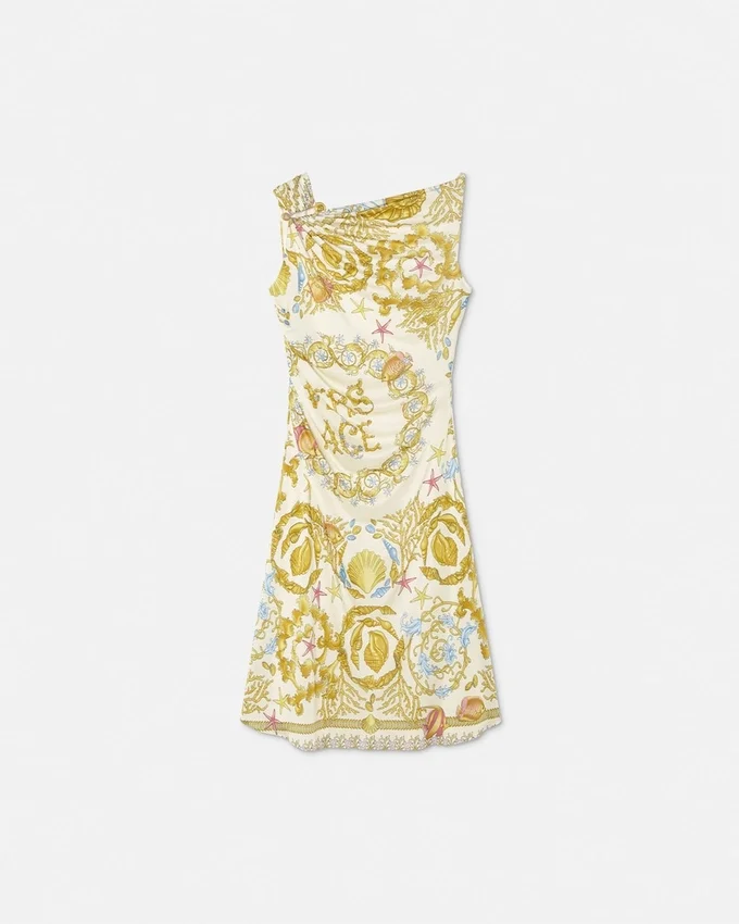 Underwater Barocco Draped Flared Mini Dress Underwater Barocco Draped Flared Mini Dress