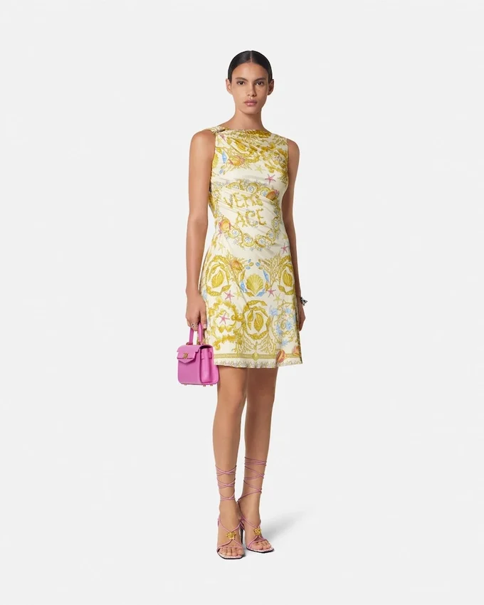 Underwater Barocco Draped Flared Mini Dress Underwater Barocco Draped Flared Mini Dress
