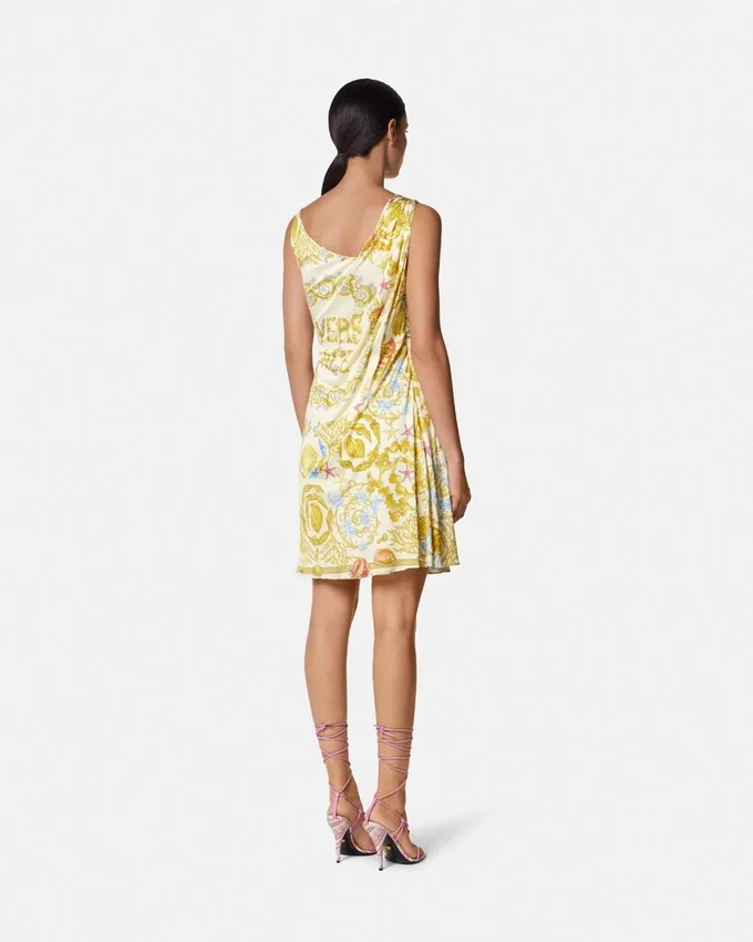 Underwater Barocco Draped Flared Mini Dress Underwater Barocco Draped Flared Mini Dress