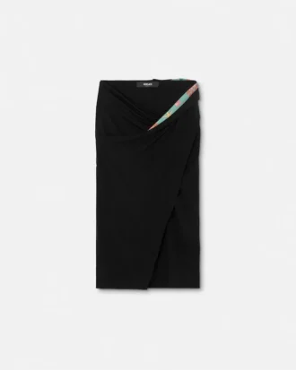 Underwater Barocco Draped Midi Skirt