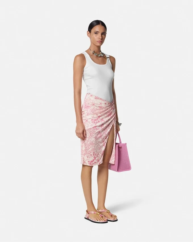 Underwater Barocco Draped Midi Skirt Underwater Barocco Draped Midi Skirt