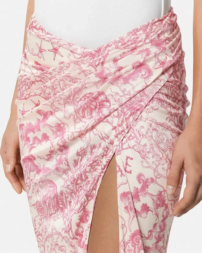 Underwater Barocco Draped Midi Skirt Underwater Barocco Draped Midi Skirt