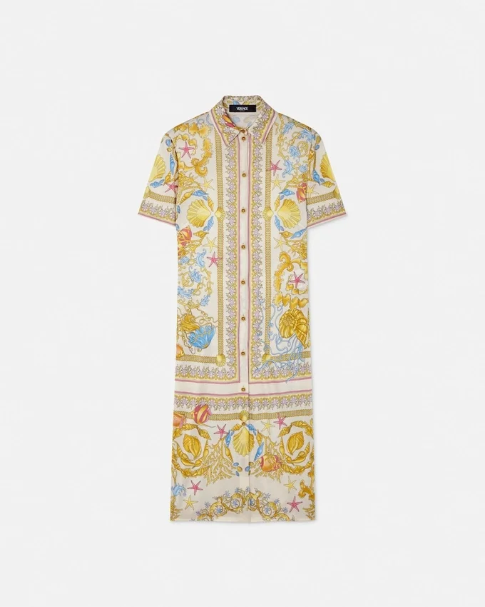Underwater Barocco Fitted Midi Shirt Dress Underwater Barocco Fitted Midi Shirt Dress