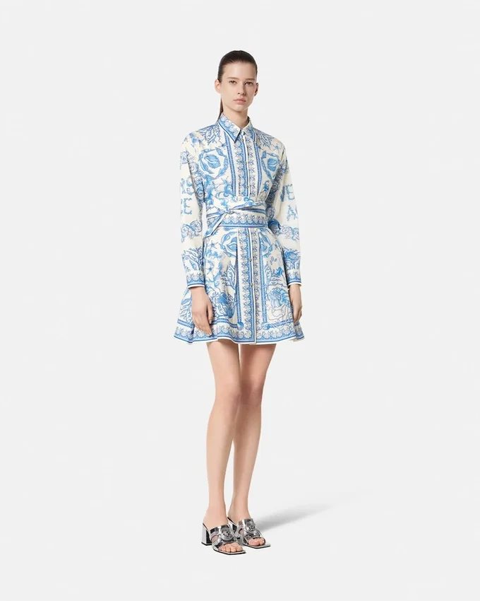 Underwater Barocco Flared Mini Shirt Dress Underwater Barocco Flared Mini Shirt Dress