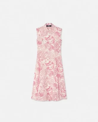Underwater Barocco Flowy Midi Shirt Dress