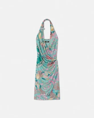 Underwater Barocco Halterneck Midi Dress