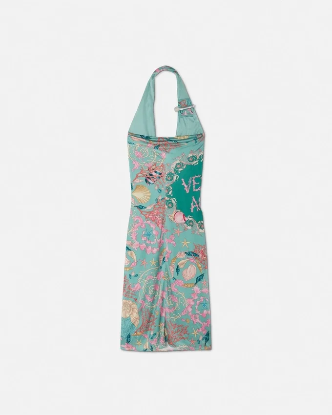 Underwater Barocco Halterneck Midi Dress Underwater Barocco Halterneck Midi Dress