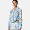 Underwater Barocco Knotted Crop Cotton Shirt Underwater Barocco Knotted Crop Cotton Shirt