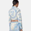 Underwater Barocco Knotted Crop Cotton Shirt Underwater Barocco Knotted Crop Cotton Shirt